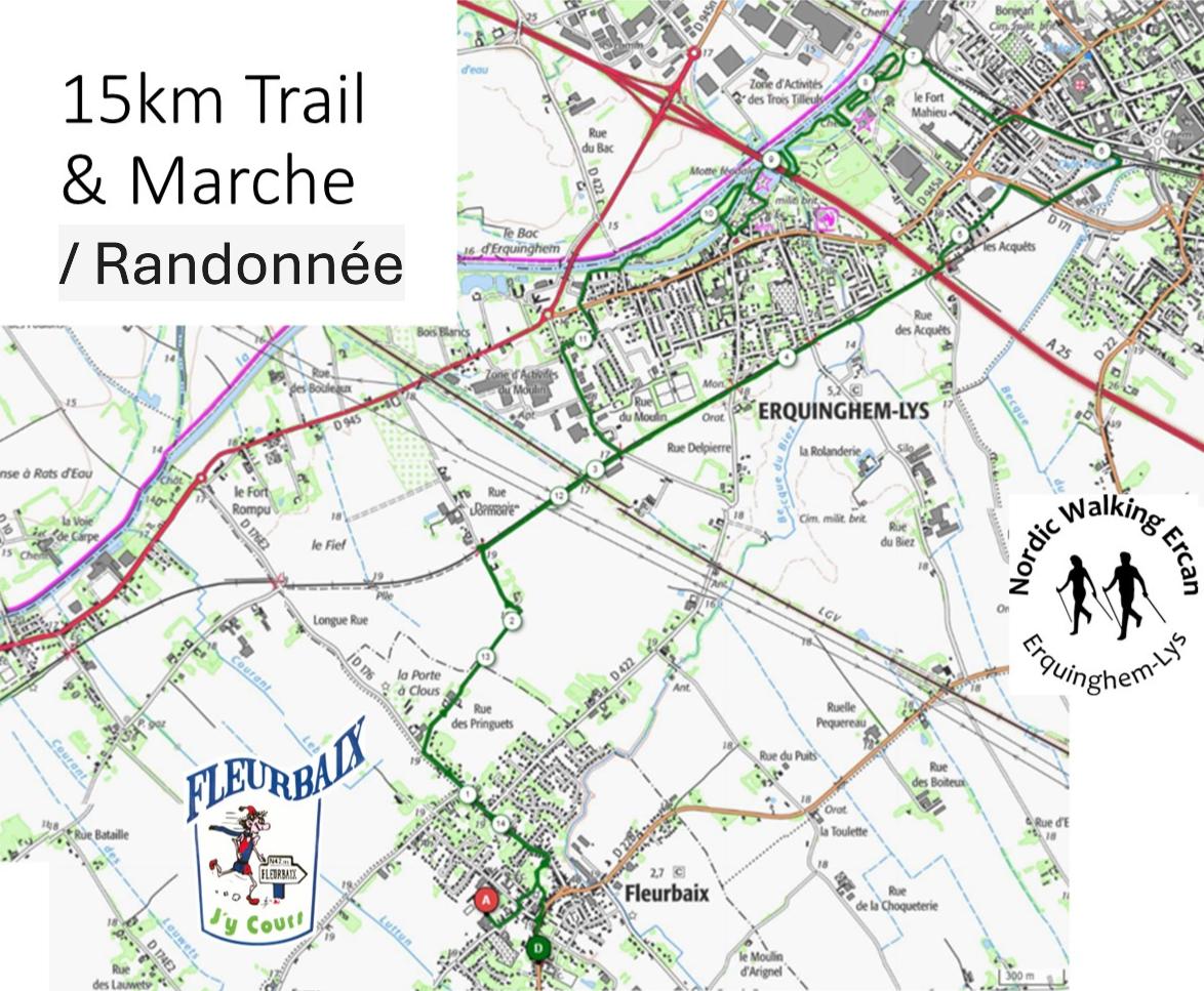 parcours de la course Dimanche 2 mars 15km Randonnée (option 12 km)